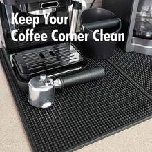 Alfombra de caucho para bar Cafetera Mostrador Alfombra para servicio de bar Alfombra para secar vasos para barista Cocktail Bartender Negro JIP4 - 2 piezas 30x15cm - Ver 3