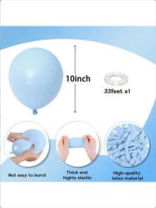 60pcs/Pastel Blue Balloons - 10 Inch, Light Blue Latex Balloons For Gender Reveal, Baby Shower, Birthday, Wedding Parties - 彩色 - 查看 2