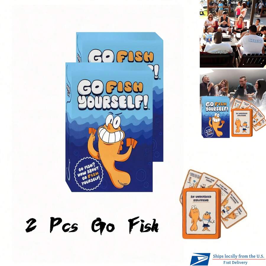 Board Games For Family, Go Fish Card Game For Adults -Classic Interactive Party Game For 2-8 Players, No Props Needed, Travel-Friendly Sturdy Box - Perfect For Game Nights, Birthdays & Icebreaker Activities - 2 件 - 查看 1