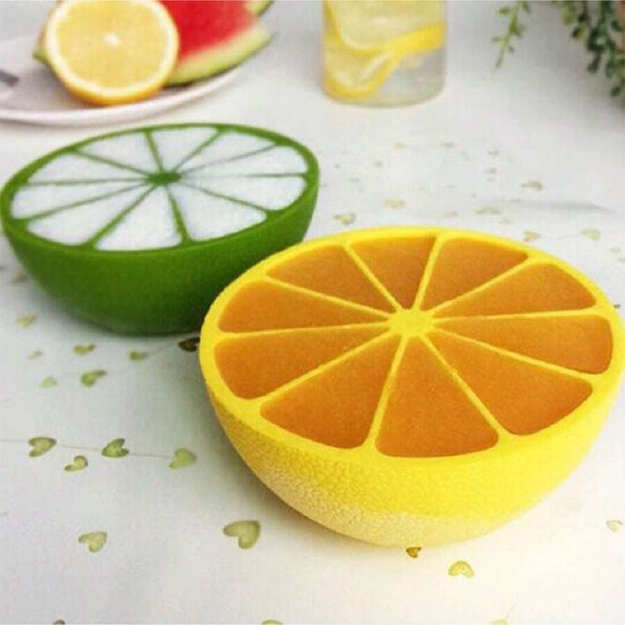1 pieza Molde de cubitos de hielo con forma de limón, molde de hielo DIY para la cocina - Multicolor - Ver 1