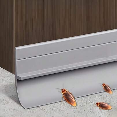 1 件耐用 PVC 门底密封条 - 自粘升级加厚橡胶防尘密封条，隔音，易于安装，抛光表面 - 适用于浴室和房间门，隔音条 | 光滑门密封条 | PVC 结构