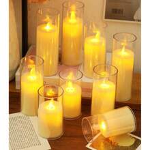 1 Peça Vela LED Cintilante Sem Chama (Com Bateria), Vela Eletrônica com Núcleo de Chama Dançante, Adequada para Natal, Halloween, Decoração de Casamento, Decoração de Mesa de Jantar, Festa de Aniversário, Comemoração de Feriados, Decoração do Dia dos Namorados, Vela Eletrônica, Vela de Desejos