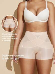 Pantalones cortos moldeadores para mujer con almohadillas desmontables para levantar el trasero, realzan las curvas y proporcionan un mejor efecto de elevación - Albaricoque - Ver 3