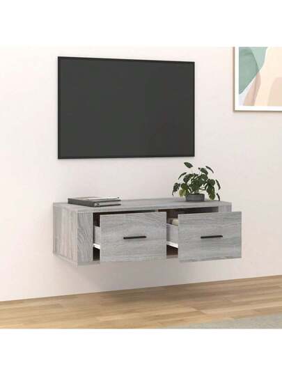 VidaXL TV Wand Unit 80x36x25 Cm Processed Wood Grijs Sonoma Oak view 4