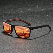 New Stylish Square Fashion Glasses For Men, Outdoor Sports Driving Fishing Cycling Glasses, Colorblock Casual Unisex All Season