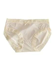 7pcs/Pack Assorted Lace Trim Silky Seamless Panties, Elegant & Comfortable Daily Underwear For Teen Girl