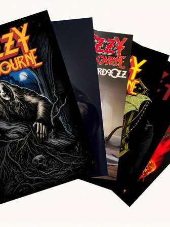 6 piezas Pósteres de música rock clásica vintage de metal pesado, impresiones artísticas de 8x12 pulgadas (20x30 cm), sin marco, arte de pared moderno para dormitorio, salas de hombres, bares, decoración del hogar, uso en interiores, impresión artística con tinta, con temática de estrellas, estilo clásico, superficie de papel