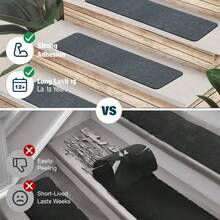 1/4/7/8/15 Pcs Outdoor Stair Treads, Non-Slip Stair Treads For Wooden Steps,Stair Runners For Wood Steps ,Durable Outdoor Stair Mat Non,Stair Treads Non Slip,Indoor And Outdoor Carpet For Stairs, Pet- Outdoor Stair Mat Non-Slip Anti-Scratch -With A Self-Adhesive Backing Stair Treads Reusable Adhesive Backing Prevent Stair Covering Mats From Moving-Stair Treads Easy Installation