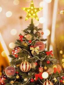 1 件圣诞树顶星室内圣诞树顶星暖白色装饰星灯适用于圣诞派对餐厅百货商店新年、圣诞节 - 暖白 - 查看 4