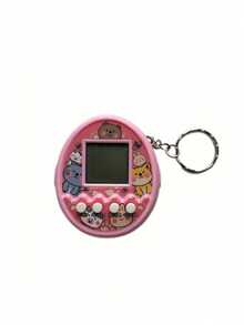 Colorful Mini Handheld Digital Pet With Virtual Pet Feeding Game - Friendly Keychain Toy, Battery-Powered (Non-Rechargeable), Ideal Holiday Gift - Available In White, Pink, Green, Yellow, Gaming Accessories
