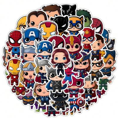 50 pegatinas de estilo lindo con estampado de Anime Avenger, impermeables para decorar vasos, teléfonos y computadoras
