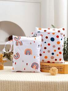 2pcs Mini Wet & Dry Bag, 18*25cm Waterproof Yoga Gym Bag, Can Hold Swimwear And Wet Clothes - Multicolor - View 3