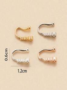 1pc Delicate And Elegant  Gourd Shaped Artificial CZ Nose Ring Stud Suitable For Women, Nightclub, Party, Birthday Gift