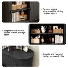 ONBRILL Sideboard Buffet Cabinet With Storage, Sliding Door, Storage Cabinet With Adjustable Shelf, Modern Accent Coffee Bar Console Table For Kitchen, Entryway , Dining Room, Black - màu đen - Xem 6