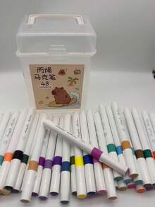 12/24/36/48pcs Acrylic Marker Pens, Art DIY Graffiti Pens, Colorful Painting Watercolor Art Marker Pen Set, For Acrylic Painting, Waterproof & Quick-Drying, Suitable For Student Graffiti, Teachers And School Use (Random Marker Patterns) - Multicolor - View 8