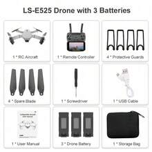 1pc Grey RC Drone, Quadcopter Equipped With 480P Camera, Headless Mode, Altitude Hold, Flight Tracking, Target Setting Via APP Function, Foldable Design, Easy To Carry, Expanded 25*20*5.5cm - Grey - View 10