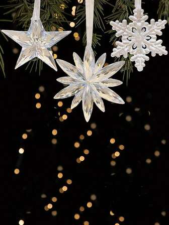 9pcs Transparent Hanging Ornaments, Decorations For Valentine's Day, Christmas, Indoor Ceiling Pendant, Acrylic Decor Home Decor Christmas Decorations Room Decor Winter Christmas Decorations Home Christmas Gifts Christmas Decor