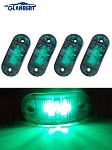 GLANBERT 4pcs Truck Side Light LED Truck Edge Light Warning Light Bar Front Rear LED Strip Lights Auxiliary Lighting Cars External Lamps Bulb For Speedboat,Trailer,Cargo Ship