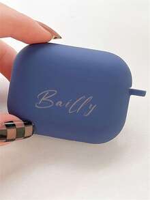 [Customized]Personalized Custom Luxury Engraving Name Letter Customized Cover Compatible With Airpods 1 2 3 4 Pro 2 Silicone Earphone Case