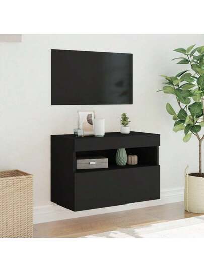 VidaXL TV Wand Unit LED Lighting 60x30x40 Cm Zwart view 5