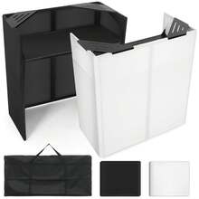 DJ Table Stand Portable Booth, Foldable DJ Stand Booth, Heavy-Duty Adjustable Height DJ Facade Booth, Easy To Assemble, Stylish, Convenient To Store And Transpor - Black - View 2
