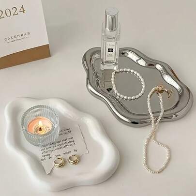 1 pieza Bandeja de joyería elegante con diseño floral - Ideal para relojes, anillos y pulseras, regalo perfecto para cumpleaños, fiestas y aniversarios, caja de regalo para joyas - Plástico PP