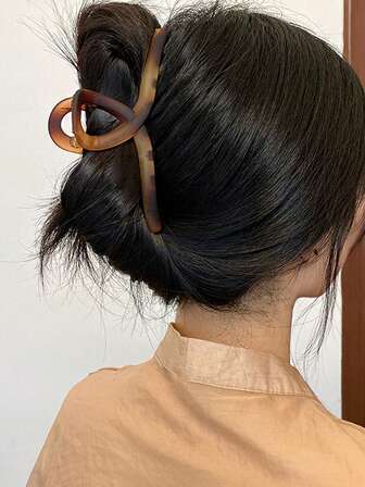 Large Brown Hair Claw For Daily Casual & Outing Wear, Suitable For Women & Girls,School Summer Claw Clips Hair Clips Hair Jaw Clip Hair Clamps Hair Clutch Hair Catcher Clip, School Stuff, College Fall Winter Hair Accessories For Women For Vacation Outfits Woman