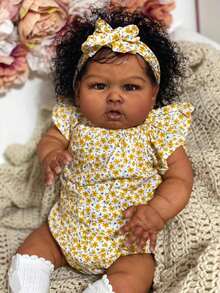 Lifelike Reborn Baby Dolls Girls Black Reborn Doll Soft Body Realistic African American Newborn Toddler Baby Doll Real Life Open Eyes Baby Dolls Gift Box 24-Inch - 黑色 - 查看 2