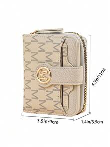 New Litchi Texture Letter Wallet Multi-Card Slots Short Style Small Women Bag Thick Korean Fashion Compact Vintage Coin Purse For Women Wallet Mini Wallet Purse Wallet Fall Autumn Cute Wallet Small Wallet - Apricot - View 6