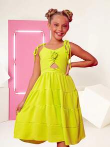 Young Girls Dresses - Lime Green - View 1