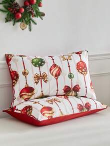 2/3pcs Christmas Gift Pattern Digital Print Duvet Cover Set, Cute Cartoon Bedding Set For Christmas, Soft, Breathable, Machine Washable, Christmas Decor, Christmas Gift (1 Duvet Cover + 1/2 Pillowcases) - Multicolor - View 5