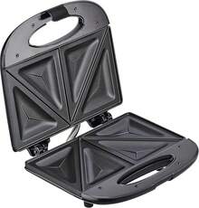 Máquina de Sándwiches Compacta (Negra) con Revestimiento Antiadherente, Ideal para 2 Porciones (Sándwiches o Paninis), Luz Indicadora y Fácil de Limpiar - Sandwichera - Ver 5