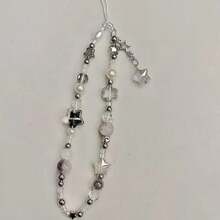 1 Piece Unique Beaded Phone Lanyard With Star And Pearl Decoration, Acrylic Bead Pendant, Multifunctional Phone, Camera, Earphone Accessory, Fashionable Handheld Decoration - 星形串珠 - 查看 7