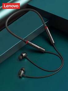 Lenovo HE05X 颈带式蓝牙耳机，运动入耳式耳机，具有高品质音频、降噪、长电池寿命和麦克风 - 黑色 - 查看 8