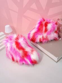 儿童雪地靴，厚底保暖内衬踝靴，适合幼儿/小孩，男女通用 - 紅色 - 查看 7