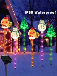 6pcs Solar Powered Christmas Garden Stake Lights - Solar Santa Claus, Snowman And Christmas Tree Design, 8 Lighting Modes, Indoor And Outdoor Garden Path Lights, Suitable For Christmas Walkway, Patio, Lawn, Path, Garden, Yard, Holiday Winter Decor, With Auto On/Off Light Sensor, Creative Decoration For Lawn And Yard, Perfect For Christmas!Christmas Decoration XMAS Decor Christmas Tree Gift Decor Thanksgiving Wedding Home Decor Home Decor Fall Decor Autumn Decor Birthday Decorations For Gifts Party Supplies Indoor Outdoor Garden Holiday Festival Decor Halloween Decor Wall Decor Halloween Ornaments