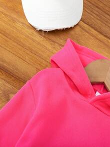 Baby Girl Fashionable Leopard Print Heart Graphic Hoodie And Pants Set, Autumn/Winter