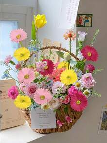 6pcs Artificial Gerbera Wedding Bridal Bouquet Party Home Office Kitchen Table Centerpiece (White, Yellow, Orange, Pink, Rose Red, Coral). Suitable For Outdoor Garden Decoration, Outdoor And Indoor Decoration, Vase Decoration, Fake Plants, Four Seasons Decoration - Multicolor - View 11