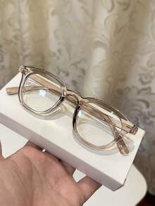 1副女士休闲复古黑色方形透明镜片眼镜，适合日常佩戴和街头摄影 - 彩色 - 查看 11