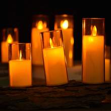 1 Peça Vela LED Cintilante Sem Chama (Com Bateria), Vela Eletrônica com Núcleo de Chama Dançante, Adequada para Natal, Halloween, Decoração de Casamento, Decoração de Mesa de Jantar, Festa de Aniversário, Comemoração de Feriados, Decoração do Dia dos Namorados, Vela Eletrônica, Vela de Desejos