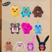 Spin Master Official Funky Teeth Baby Keychain Pendant - Plush Cute Monster Doll With Teeth, Collectible, Can Be Used As Bag Accessory - 15706G Fifth Generation Keychain - Love Long-eared Rabbit Monster (Black) - View 8