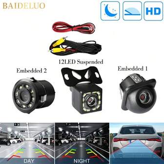 BAIDELUO 1pc Reversing Camera Rear View Night Vision 8 LED Car Reversing Automatic Parking Monitor CCD Waterproof HD Video