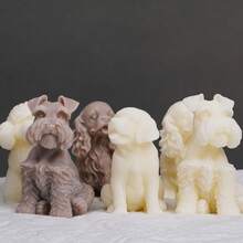 3D Golden Retriever, Teddy Dog Shaped Silicone Candle Mold, Poodle, Labrador Realistic Small Dog Aroma Diffuser Ornament Mold, Resin Crafts Fragrance Stone DIY Pet Handmade Gift Silicone Mold