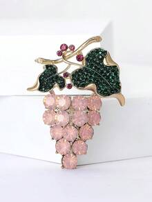 时尚水钻葡萄胸针 女士植物别针 礼服西装别针配饰 派对宴会礼物