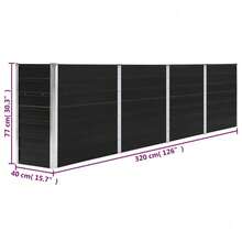 vidaXL Cama de cultivo elevada rectangular grande, color antracita, de acero galvanizado, duradera, moderna, cajas de cultivo, macetas de jardín, macetas para exteriores - Antracita - Ver 2