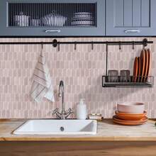 1/10 pezzi Adesivi per piastrelle a esagono da applicare, 12*12 pollici, adesivi murali in vinile, adesivi per paraschizzi da cucina, piastrelle da parete per cucina e bagno fai-da-te, decorazione per la casa - Multicolore - Visualizzare 10
