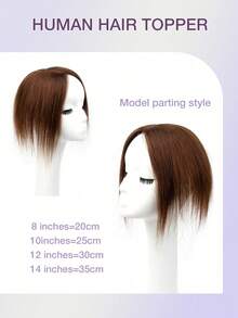 Topo de Cabelo Humano para Mulheres, Cabelo Humano Real, Novo Upgrade de Topo de Cabelo, Penteado Volumoso e Leve, para Cabelos Brancos com Falta de Volume, Cobre Cabelos Grisalhos e Adiciona Volume, Topo de Cabelo Leve e Sem Emendas, Base de Seda, Clipes Embutidos, Peças Realistas de Couro Cabeludo