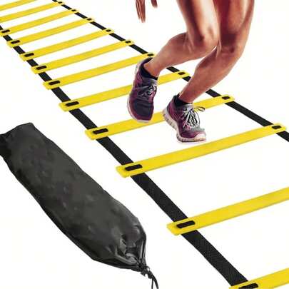 1 Set Portable Speed & Agility Training Ladder With Storage Bag - (8, 12, 20 Rung) Football Training Equipment, Sports Accessories, Fitness Gear, Leg Flexibility & Injury Prevention, Easy Storage & Carry, Suitable For Soccer, Outdoor Activities, Playground, Training, Men's Gift, New Year Gift