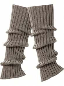 1 Pair Solid Color Knitted Leg Warmers, Y2K Style, Comfortable - Multicolor - View 14