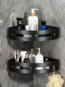 1/2 piezas Estante de ducha triangular y organizador de baño, material de plástico, estante de almacenamiento sin perforación - Organización del hogar y accesorios de almacenamiento de baño